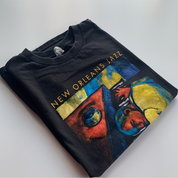 Vintage New Orleans Jazz Graphic T Shirt - Picture 3 of 5